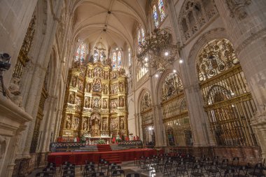 Burgos, Spain - 16 Oct, 2021: Main altar of the Cathedral of Santa Maria, Burgos, Castile and Leon clipart