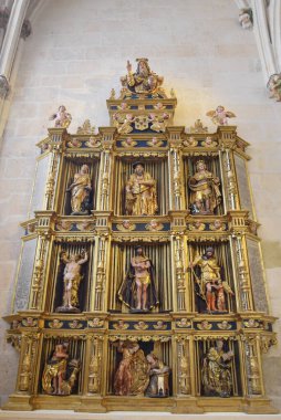 Burgos, İspanya - 16 Ekim 2021: Santa Maria, Burgos, Kastilya ve Leon Katedrali 'nin ana sunağı