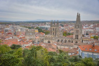 Burgos, İspanya - 16 Ekim 2021: Burgos, Kastilya ve Leon 'un Santa Maria Katedrali