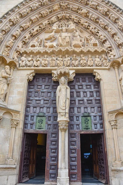 Burgos Spain Oct 2021 Sarmental Gothic Portal Cathedral Saint Mary — 스톡 사진