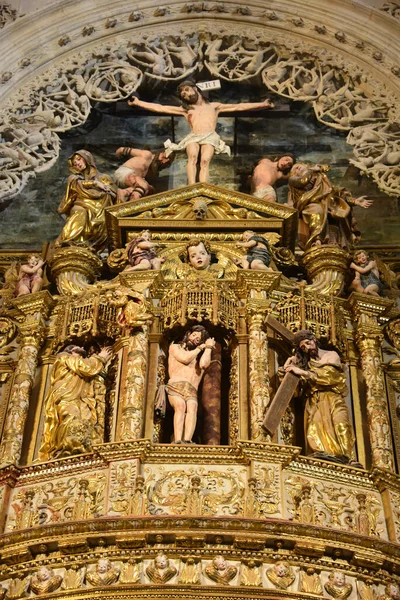 Burgos Espanha Outubro 2021 Altar Capela Condestável Estilo Catedral Gótica — Fotografia de Stock