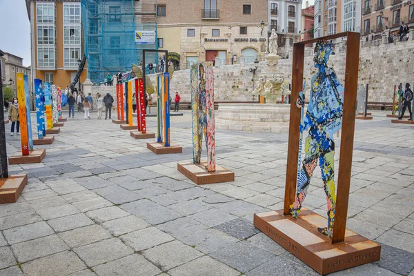 Burgos Spain Oct 2021 Colourful Camino Pilgrim Art Santa Maria — Stock Photo, Image