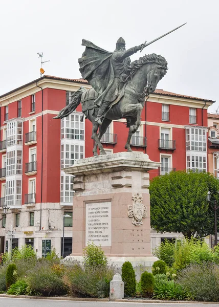 Burgos Spanje Okt 2021 Standbeeld Van Cid Het Plaza Mio — Stockfoto