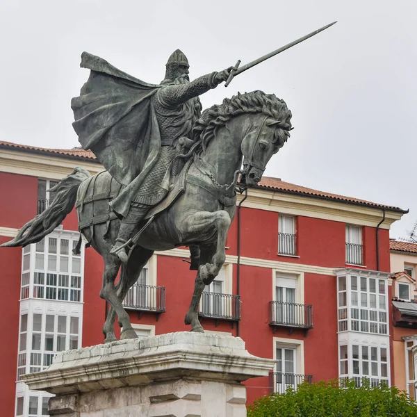 Burgos Spanje Okt 2021 Standbeeld Van Cid Het Plaza Mio — Stockfoto