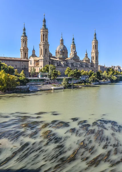 Zaragoza Espanha Outubro 2021 Basílica Nossa Senhora Pilar Rio Ebro — Fotografia de Stock