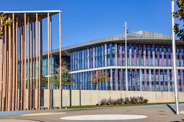 Zaragoza Spanien Oktober 2021 Aquarium Und Spanischer Pavillon Auf Dem — Stockfoto