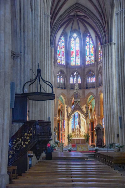 Bayonne France Oct 2021 Décorations Intérieures Dans Cathédrale Sainte Marie — Photo