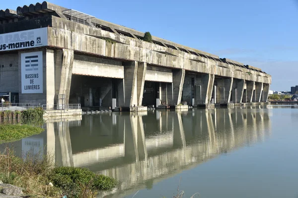 Bordéus França Novembro 2021 Vista Base Submarina Alemã Prova Bomba — Fotografia de Stock