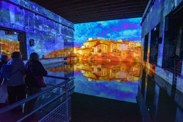 Bordeaux França Novembro 2021 Exposições Arte Imersiva Bassins Lumieres Base — Fotografia de Stock