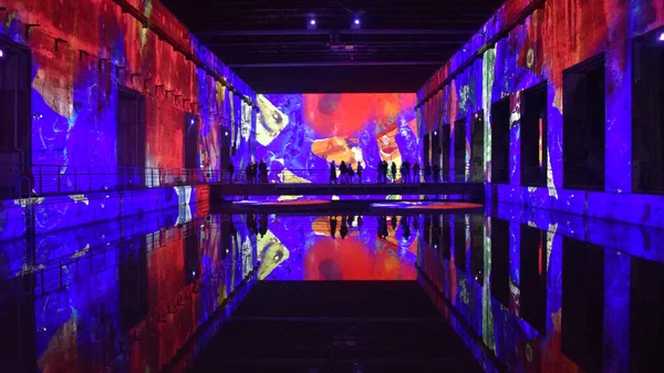 Bordeaux Frankreich Nov 2021 Immersive Kunstausstellungen Der Bassins Lumieres Boot — Stockfoto