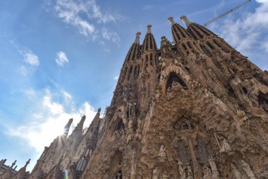Barselona, İspanya - 22 Kasım 2022: Sagrada Familia Tapınağı, Gaudi, Barcelona, Katalonya, İspanya