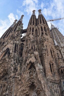 Barselona, İspanya - 22 Kasım 2022: Sagrada Familia Tapınağı, Gaudi, Barcelona, Katalonya, İspanya