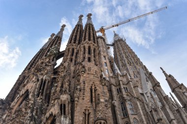 Barselona, İspanya - 22 Kasım 2022: Sagrada Familia Tapınağı, Gaudi, Barcelona, Katalonya, İspanya