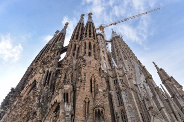Barselona, İspanya - 22 Kasım 2022: Sagrada Familia Tapınağı, Gaudi, Barcelona, Katalonya, İspanya