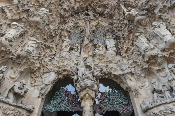 Barcelona Espanha Novembro 2021 Detalhes Porta Leste Catedral Sagrada Família — Fotografia de Stock