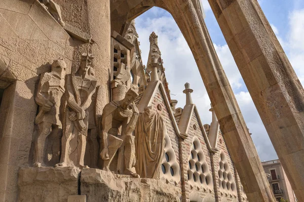 Barcelona España Nov 2021 Estatuas Exterior Sagrada Familia Diseñadas Por — Foto de Stock