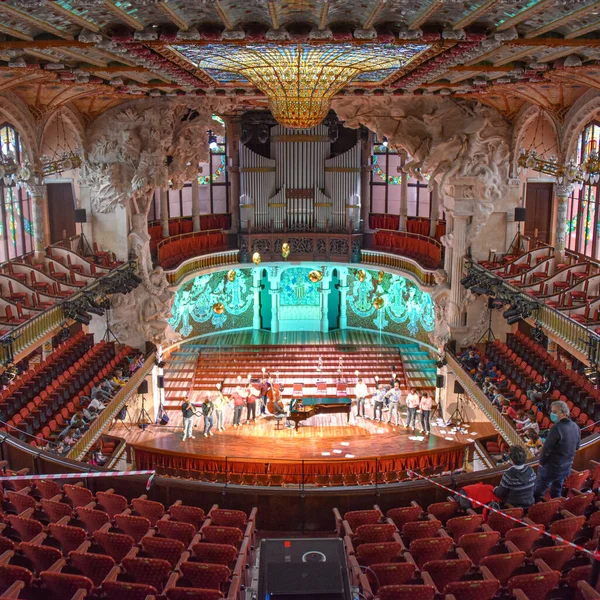 Barcelona Espanha Novembro 2021 Vista Interior Palau Musica Catalana Palácio — Fotografia de Stock