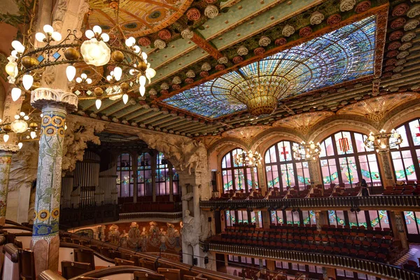 Barcelona Espanha Novembro 2021 Vista Interior Palau Musica Catalana Palácio — Fotografia de Stock