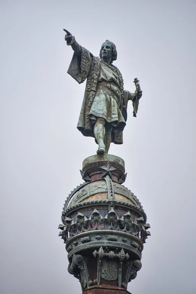 スペイン バルセロナ2021年11月23日 クリストファー コロンブス像 — ストック写真