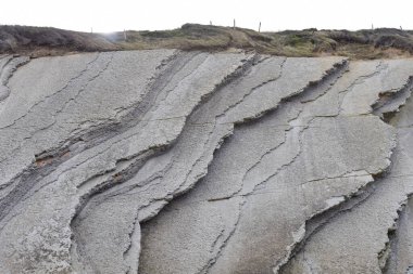 Bask Sahili 'nde Flysch Rock oluşumları. Zumaia, Gipuzkoa, İspanya