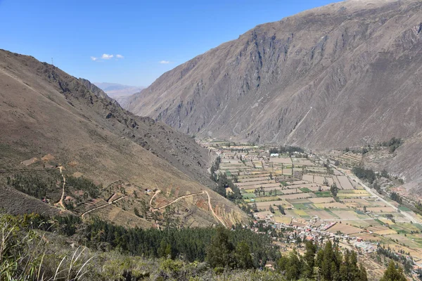 Vista Panorâmica Vale Sagrado Dos Incas Ollantaytambo Cusco Peru — Fotografia de Stock