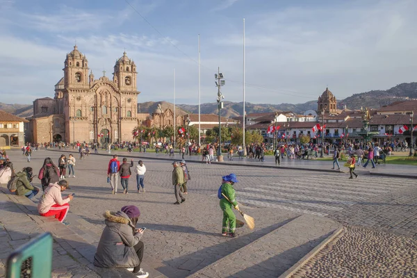 Cusco Perù Luglio 2022 Plaza Armas Chiesa Dei Gesuiti Compania — Foto Stock