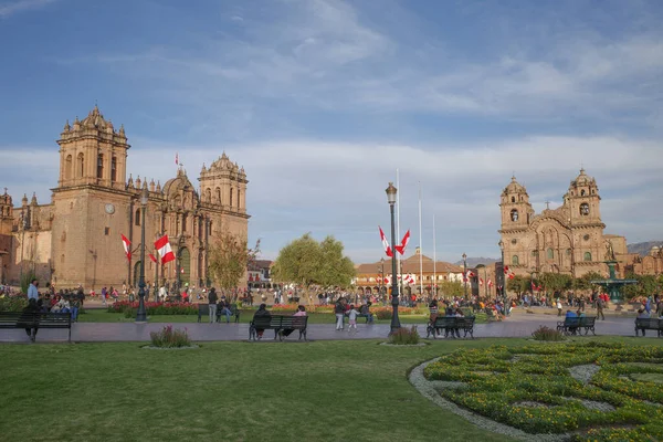 Cusco Peru Julho 2022 Praça Armas Igreja Jesuíta Companhia Jesus — Fotografia de Stock