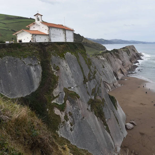 Formações Flysch Rock Costa Basca Zumaia Gipuzkoa Espanha — Fotografia de Stock