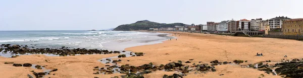 Vistas Primavera Largo Playa Zarautz Gipuzkoa España — Foto de Stock