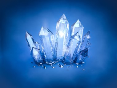 Blue shiny crystals clipart
