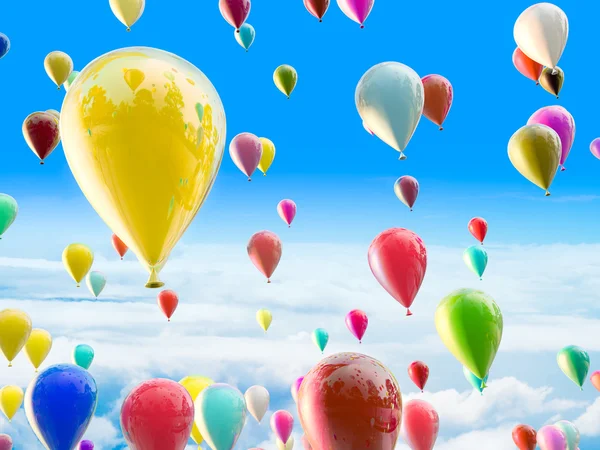 Balónky na obloze — Stock fotografie