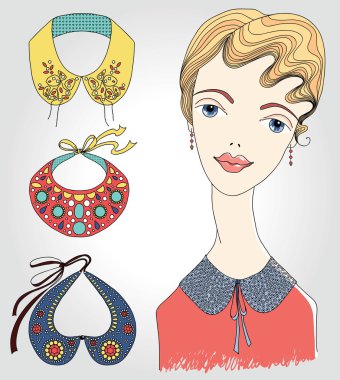 ile kız moda kolye yaka ayarla