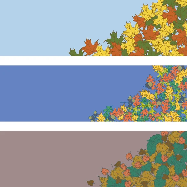 Horizontal banner with autumn leaves — Stock Vector