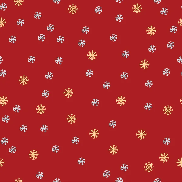 Motif sans couture de Noël avec flocons de neige — Image vectorielle