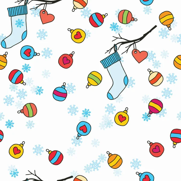 圣诞节和新年的华丽的无缝冬季背景 — 图库矢量图片