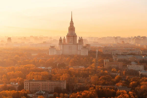 Moscú Rusia Octubre 2021 Rascacielos Stalin Universidad Estatal Moscú Msu — Foto de Stock