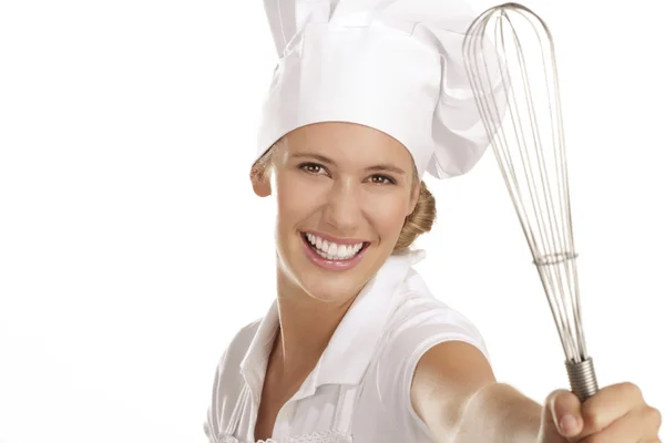 Jovem chef mulher — Fotografia de Stock