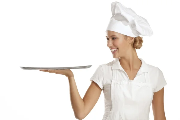 Mujer joven chef — Foto de Stock