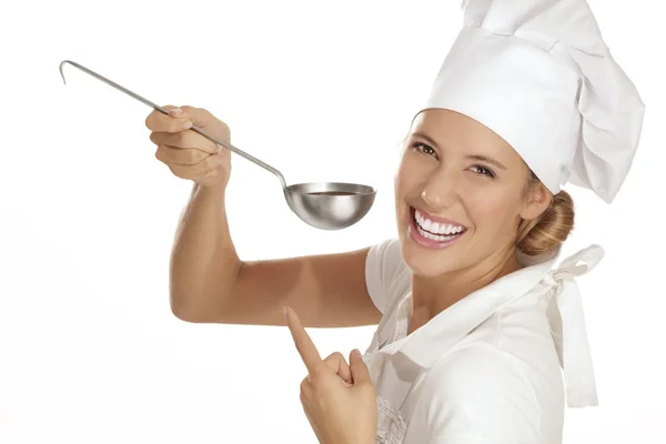 Mujer joven chef — Foto de Stock