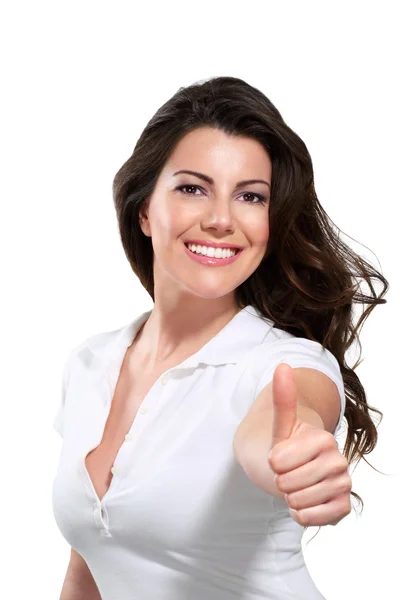 Woman with thumbs up — Stock Photo, Image