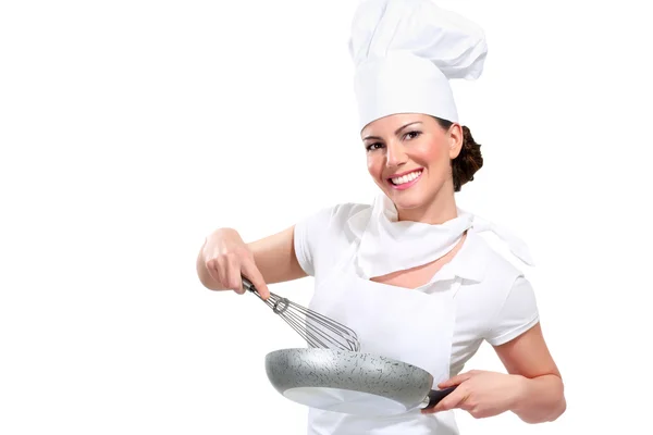 Mujer joven chef —  Fotos de Stock