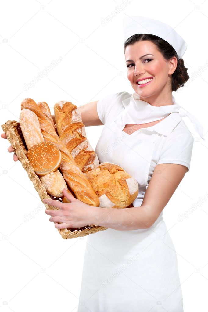 young beautyful woman baker