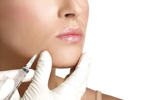 Güzellik kadın kozmetik tedavisi enjekte zaman kapat — Stok fotoğraf