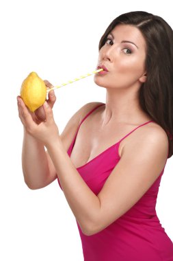 içme suyu dir güzel genç kadın için c vitamini kontör