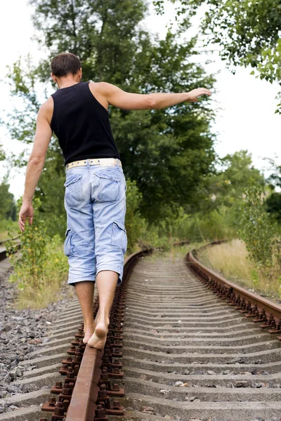 The guy on rails — Stock Photo, Image