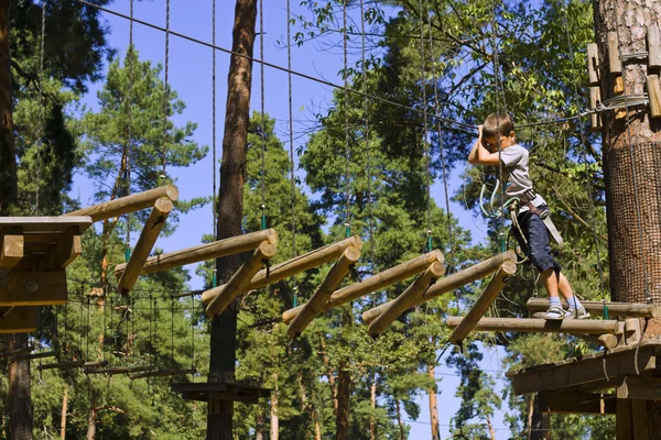 Boy on a rope — Stock Photo, Image