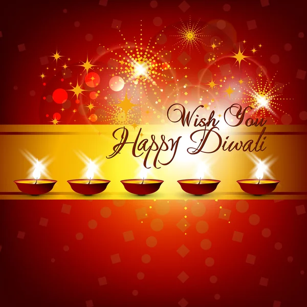 Beautiful vector diwali card design in shiny glowing red color b Vector Graphics