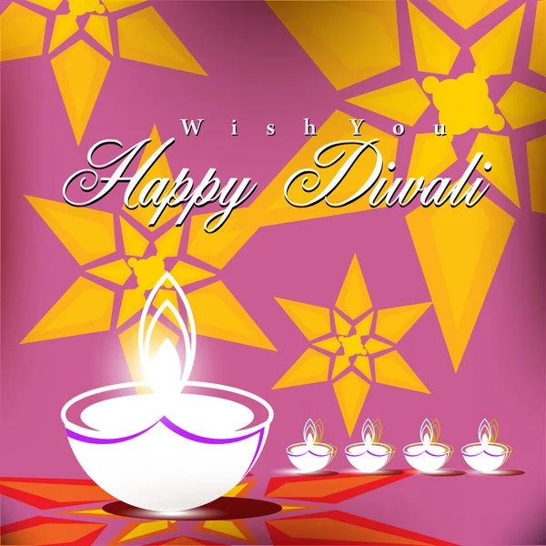 Abstract vector kaart ontwerp met glanzende kleur voor diwali festival — Stockvector