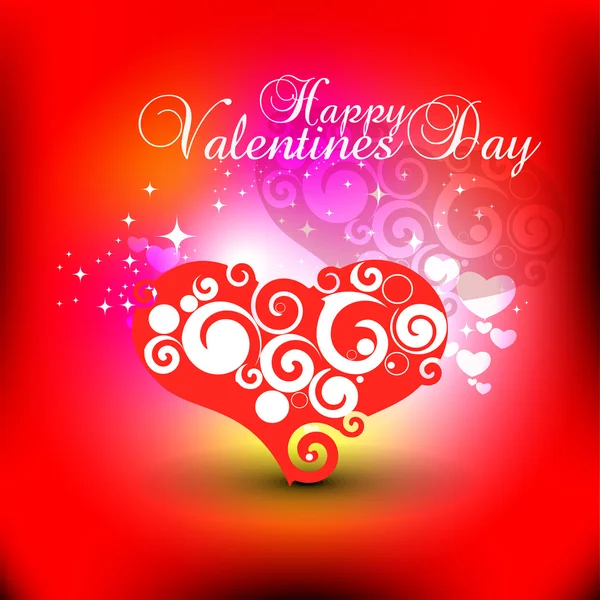 Beautyful red color valentines day background with swirl heart s — Stock Vector