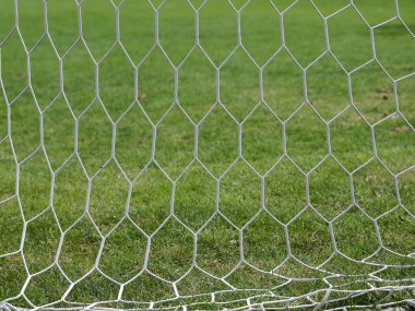 futbol gol ile yeşil çim arka plan net